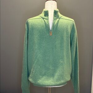 McCulley’s Cashmere Green Half-Zip Sweater